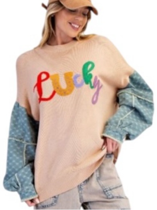easel Tops - 262:  EASEL NWT LUCKY PULLOVER NATURAL (H27)